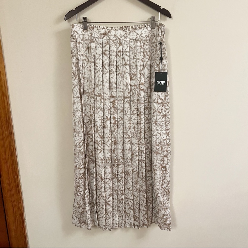 DKNY Women’s Tie Dye Casual Midi Skirt NEW Beige White Size Large p2cnvm15